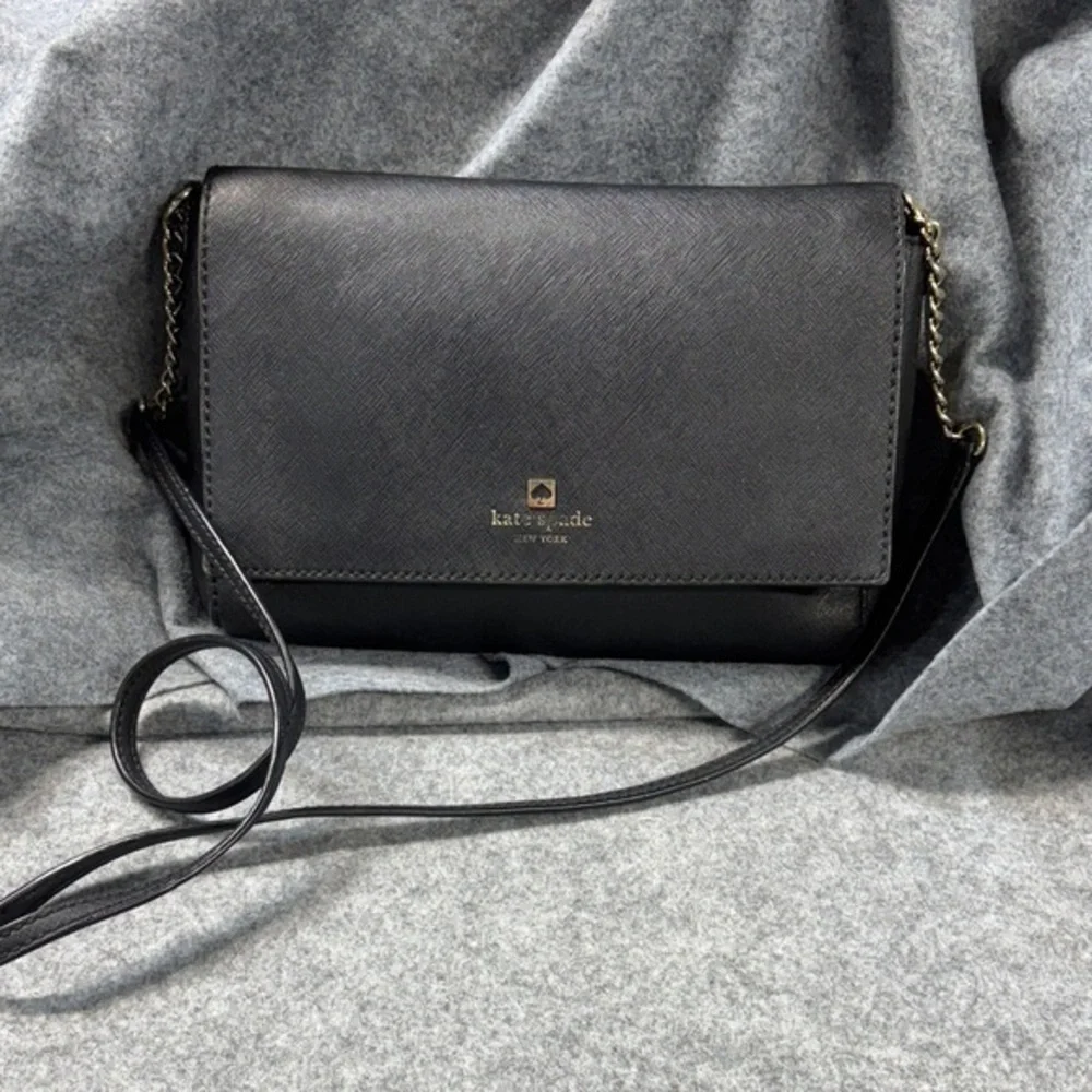 Kate Spade Alek Charlotte leather Street Black Crossbody  chain purse